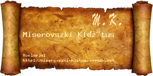 Miserovszki Klétus névjegykártya